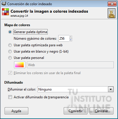 Configuracin del modo  Indexado