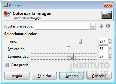 Ajustes de colorear