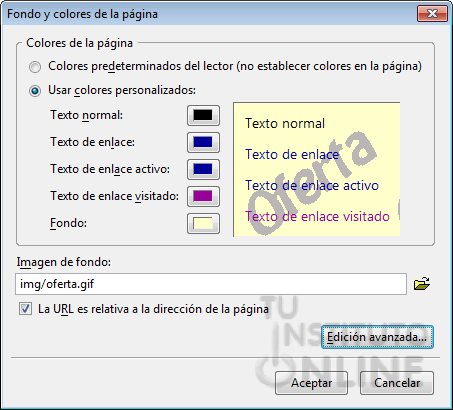 Configurando imagen de fondo