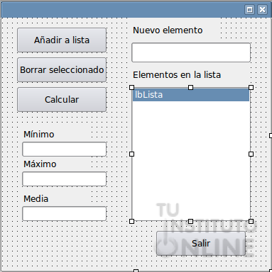 Interfaz de la aplicación