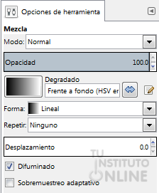 Configuración de la herramienta mezcla