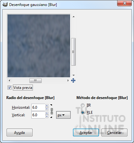 Filtro desenfoque Gaussiano