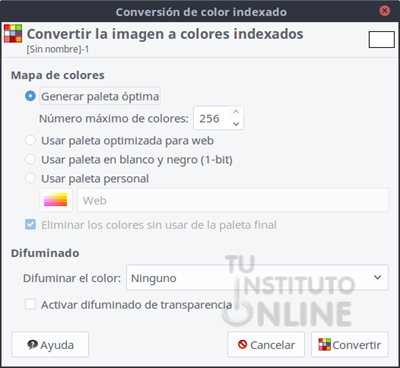 Configuración del modo  Indexado