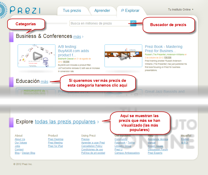 Explorar en Prezi