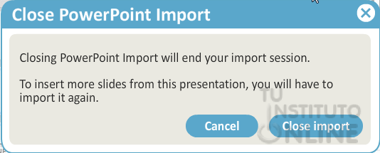 Cerrar importación de Power Point